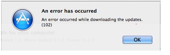 Getting weird error message whenever try to download Software updates